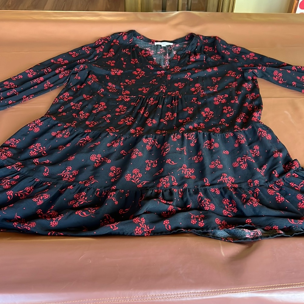 Loft black with red floral dress